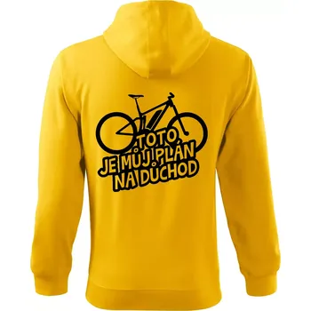 Pánská mikina Ebike plán na důchod - Mikina s kapucí na zip trendy zipper - L ( Žlutá )