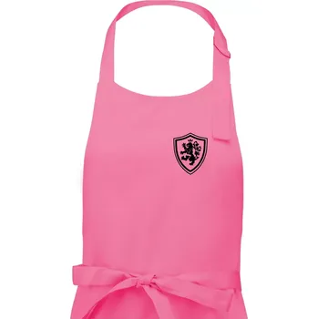 Kuchyňská zástěra Český lev erb na prsu a na zádech - Pánská zástěra na vaření - Univerzální velikost ( Růžová )