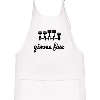 Kuchyňská zástěra Gimme five - dej mě pět - pětiválec - Dětská zástěra na vaření - Univerzální velikost ( Bílá )