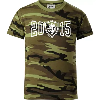 Chlapecké tričko Narozeninový motiv - znak - 2015 - Dětské maskáčové triko - 134 cm/8 let ( Zelený maskáč )