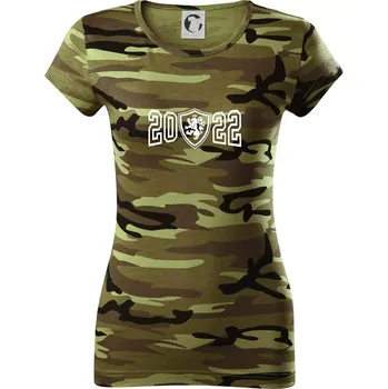 Dámské tričko Narozeninový motiv - znak - 2022 - Dámské maskáčové triko - XS ( Zelený maskáč )