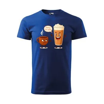 Pánské tričko Tričko s potiskem Sorry, I´m latte: modré 4XL