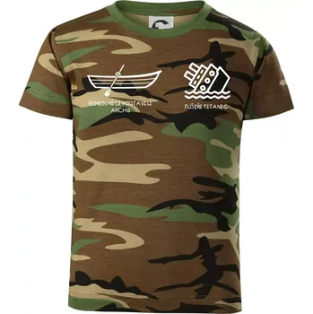 Řemeslnici postavili archu, fušeři Titanic - Dětské maskáčové triko - 146 cm/10 let ( Hnědý maskáč )