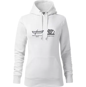 Dámská mikina Řemeslnici postavili archu, fušeři Titanic - Mikina dámská Cape s kapucí - 2XL ( Bílá )