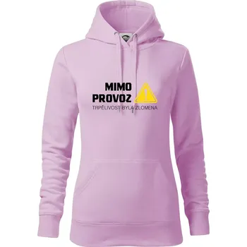 Dámská mikina Mimo provoz - trpělivost byla zlomena - Mikina dámská Cape s kapucí - S ( Orchid )