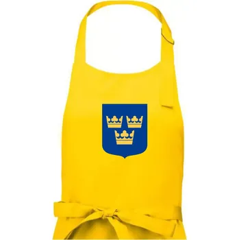 Kuchyňská zástěra Švédský znak tři korunky velký - Pánská zástěra na vaření - Univerzální velikost ( Žlutá )