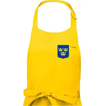 Kuchyňská zástěra Švédský znak tři korunky na prso - Pánská zástěra na vaření - Univerzální velikost ( Žlutá )