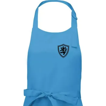 Kuchyňská zástěra Český lev erb na prsu a na zádech - Dámská zástěra na vaření - Univerzální velikost ( Světlý tyrkys )