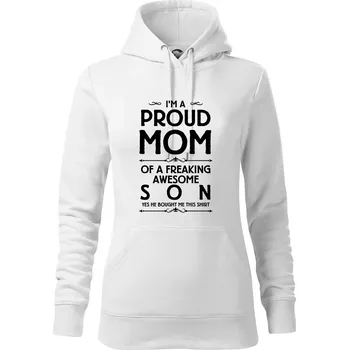 Dámská mikina Proud mom SON - Mikina dámská Cape s kapucí - S ( Bílá )