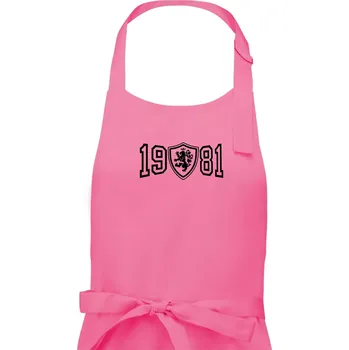Kuchyňská zástěra Narozeninový motiv - znak - 1981 - Pánská zástěra na vaření - Univerzální velikost ( Růžová )