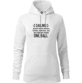 Dámská mikina Sailing beacause one ball - Mikina dámská Cape s kapucí - 2XL ( Bílá )