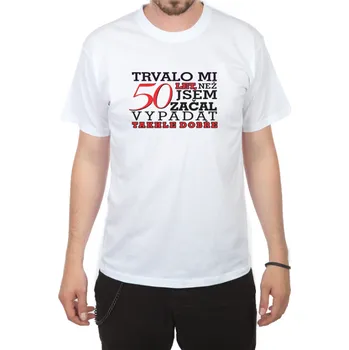 Pánské tričko s potiskem Trvalo mi 50 let bílé, XL