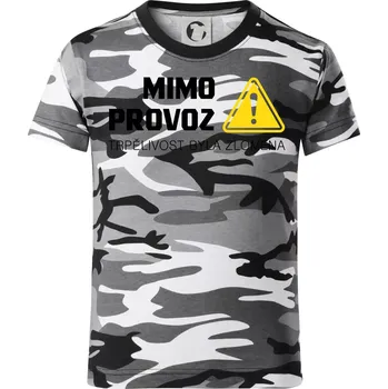 Chlapecké oblečení Mimo provoz - trpělivost byla zlomena - Dětské maskáčové triko - 146 cm/10 let ( Šedý maskáč )