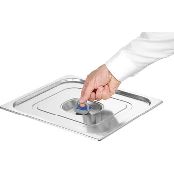 Nádoba na pečení Víko na GN nádobu s barevnými klipy, HENDI, Profi Line, GN 2/3, 354x325x(H)8mm