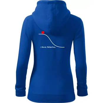 Dámská mikina I have potential - Dámská mikina trendy zipper s kapucí - 2XL ( Královská modrá )