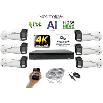 Kompletní kamerový systém Monitorrs Security 4k AI IP Park 6 kamerový set 8 Mpix (6380K6) (Monitorrs Security)