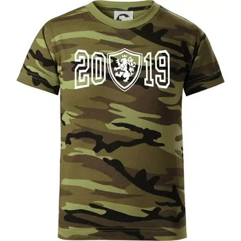 Chlapecké oblečení Narozeninový motiv - znak - 2019 - Dětské maskáčové triko - 146 cm/10 let ( Zelený maskáč )