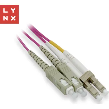 Kabel LYNX duplexní patch kabel MM, OM4, LC/SC, 50/125µm, 15m LX-DPX-LC/SC-OM4-15