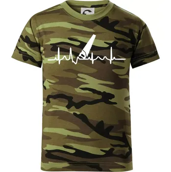 Ekg ruční pila - Dětské maskáčové triko - 146 cm/10 let ( Zelený maskáč )