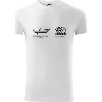 Pánské tričko Řemeslnici postavili archu, fušeři Titanic - Viper FIT - Pánské zůžené tričko - S ( Bílá )