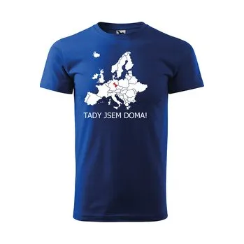 Pánské tričko Tričko s potiskem Tady jsem doma: modré 4XL
