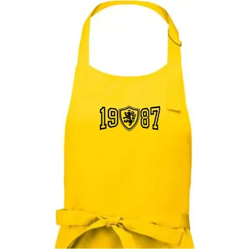 Kuchyňská zástěra Narozeninový motiv - znak - 1987 - Dámská zástěra na vaření - Univerzální velikost ( Žlutá )