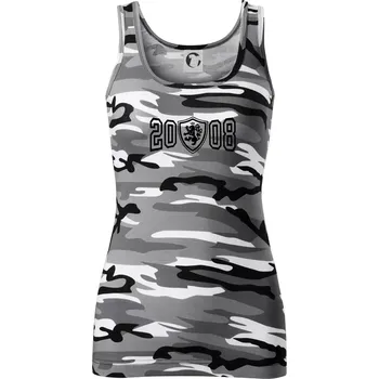 Dámské tričko Narozeninový motiv - znak - 2008 - Dámské Maskáčové tílko - S ( Šedý maskáč )