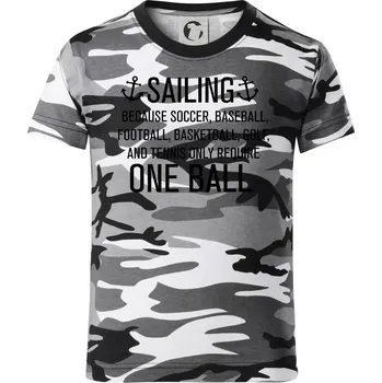 Chlapecké tričko Sailing beacause one ball - Dětské maskáčové triko - 104-110cm / 3-4 roky ( Šedý maskáč )