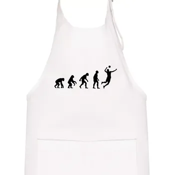 Kuchyňská zástěra Evoluce volejbal smeč - Dětská zástěra na vaření - Univerzální velikost ( Bílá )