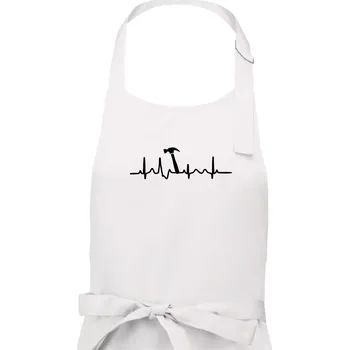 Kuchyňská zástěra Ekg Kladivo - Dámská zástěra na vaření - Univerzální velikost ( Bílá )