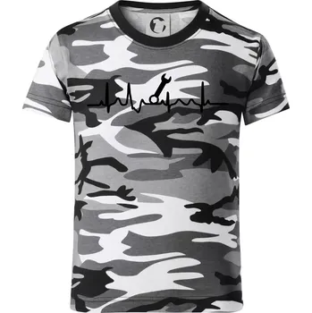 Chlapecké oblečení Ekg klíč - montér - Dětské maskáčové triko - 146 cm/10 let ( Šedý maskáč )