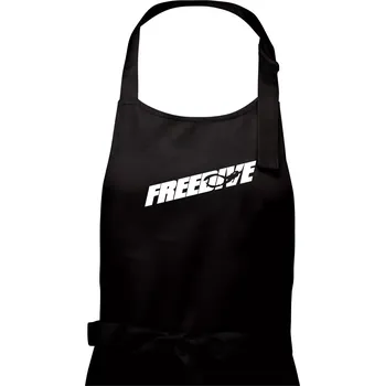 Kuchyňská zástěra Freedive - nápis s potápěčem - Dámská zástěra na vaření - Univerzální velikost ( Černá )