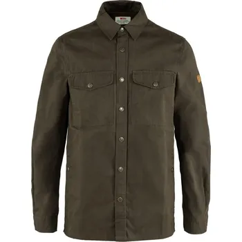 Pánská móda pánská košile s dlouhým rukávem FJÄLLRÄVEN Singi Overshirt M Dark Olive - S