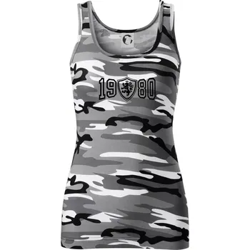 Dámské tričko Narozeninový motiv - znak - 1980 - Dámské Maskáčové tílko - XS ( Šedý maskáč )