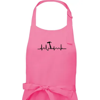 Kuchyňská zástěra Ekg Kladivo - Dámská zástěra na vaření - Univerzální velikost ( Růžová )