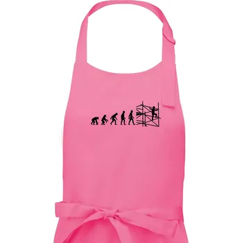 Kuchyňská zástěra Evoluce lešení - Dámská zástěra na vaření - Univerzální velikost ( Růžová )