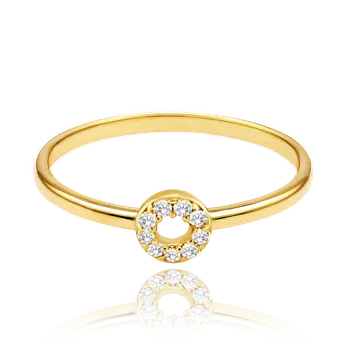 Šperk Olivie MINET Elegantní zlatý prsten s bílými zirkony Au 585/1000 Velikost prstenu:: 62, Hmotnost (g): 0,85