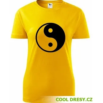 Dámské tričko Jing & Jang - Barva: žlutá, Velikost M