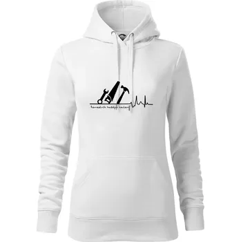 Dámská mikina Ekg řemeslník každým coulem - Mikina dámská Cape s kapucí - XS ( Bílá )