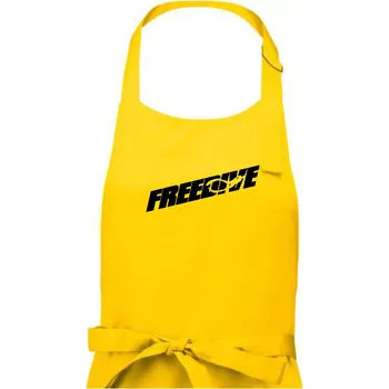 Kuchyňská zástěra Freedive - nápis s potápěčem - Dámská zástěra na vaření - Univerzální velikost ( Žlutá )
