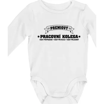 Prémiový pracovní kolega - Body kojenecké s dlouhým rukávem - Dlouhý r. do 3 měs ( Bílá )