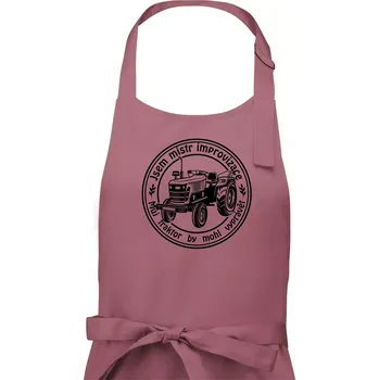 Kuchyňská zástěra Mistr improvizace starý traktor - Dámská zástěra na vaření - Univerzální velikost ( Starorůžová )