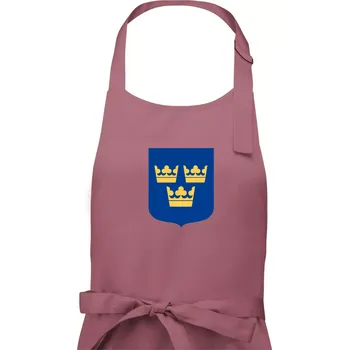 Kuchyňská zástěra Švédský znak tři korunky velký - Pánská zástěra na vaření - Univerzální velikost ( Starorůžová )