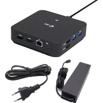 i-tec USB-C DP Dual HDMI Docking Station, Power Delivery 100W + i-tec Universal Charger 100W