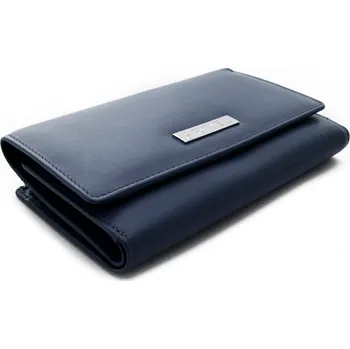 Peněženka Tmavě modrá kožená dámská klopová peněženka Tsuda