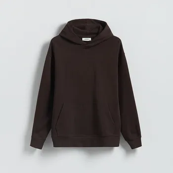 Pánská mikina Reserved - Bavlněná mikina s&nbsp;kapucí - tmavě hnědá - 357BK-89X - 357BK-89X-S-2