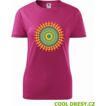 Dámské oblečení Dámské tričko s mandalou 8 - Barva: purpurová, Velikost XL
