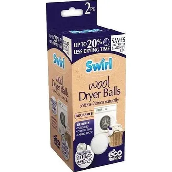 Swirl Wool Balls míčky do sušičky 100% vlna – 2 ks pro rychlejší a šetrnější sušení