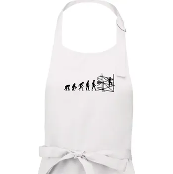 Kuchyňská zástěra Evoluce lešení - Dámská zástěra na vaření - Univerzální velikost ( Bílá )