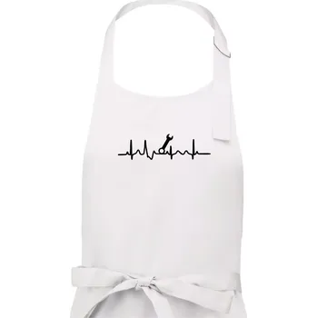 Kuchyňská zástěra Ekg klíč - montér - Dámská zástěra na vaření - Univerzální velikost ( Bílá )